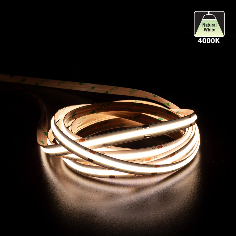 5M(16.4ft) Indoor LED Strip COB, 24V 4.5(w/ft) 363(Lm/ft) 480(LEDs/m) CCT(2.7K, 3K, 3.5K, 4K, 5K) - Image 8