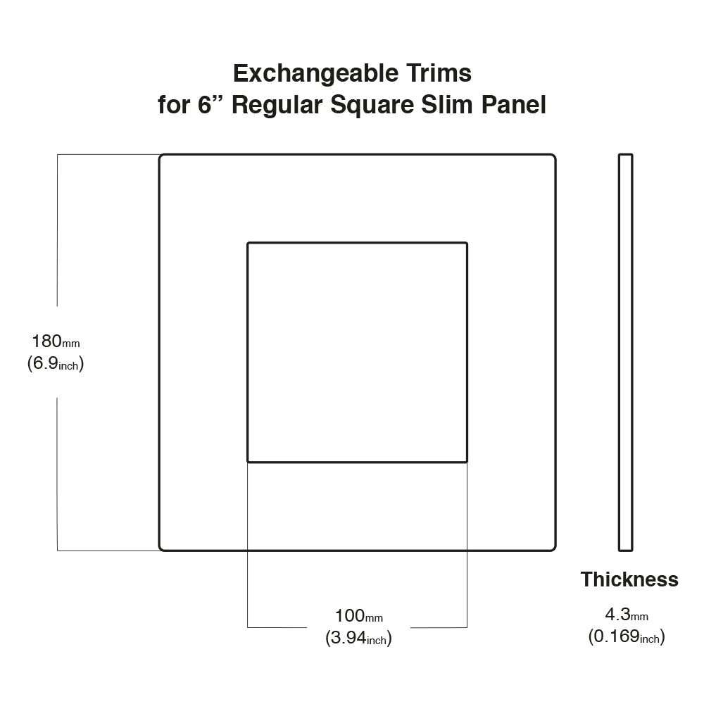 6 inch Black Nickel Cover for Square Flat LED Panel light 5CCT - Image 2