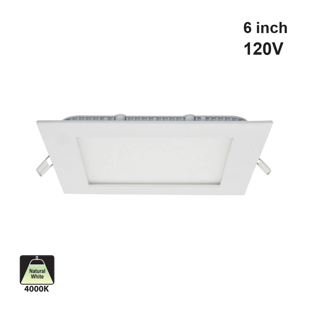6 inch Square LED Panel Light LP-ULFTD-17512, 120V 12W 4000K(Natural White)