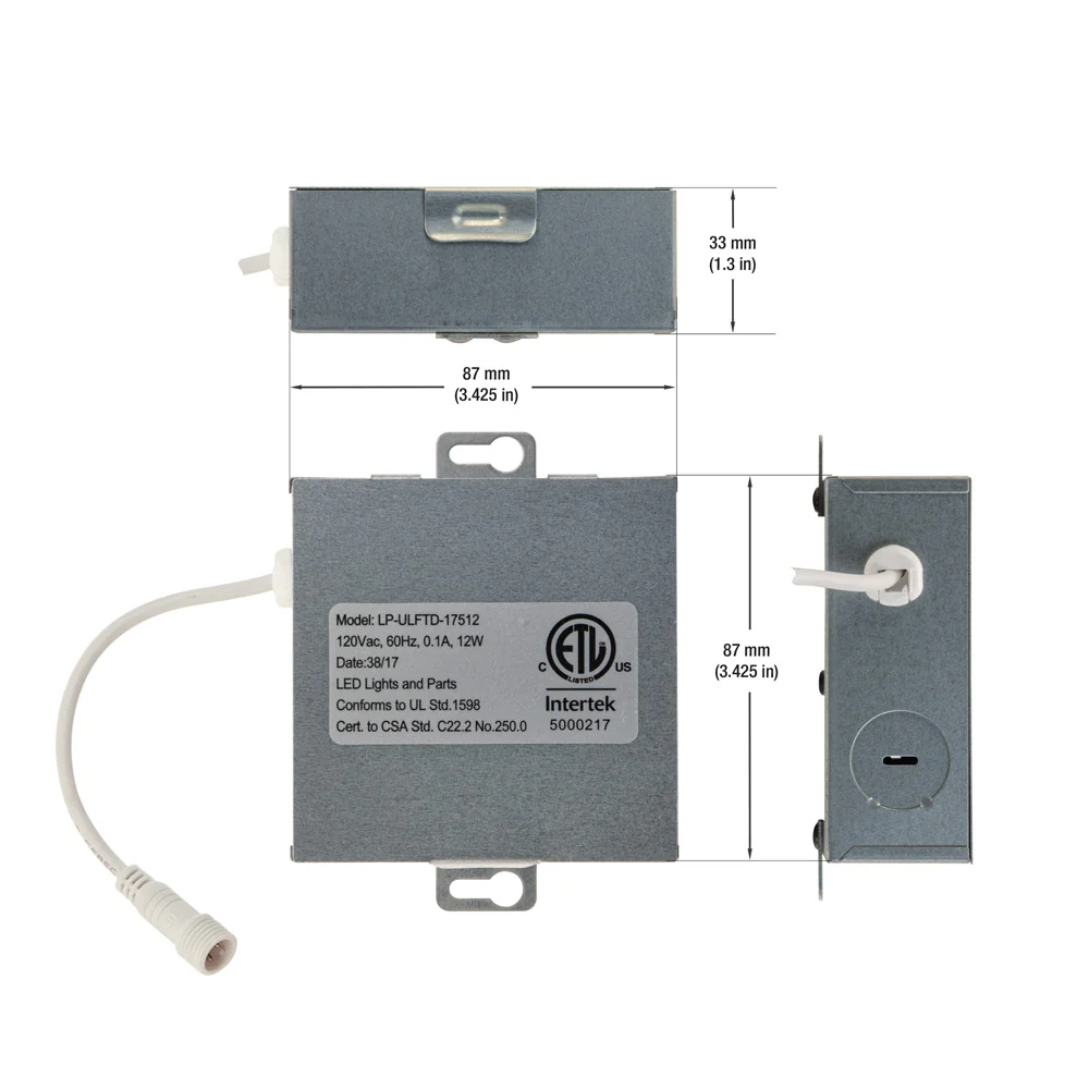 6 inch Square LED Panel Light LP-ULFTD-17512, 120V 12W 4000K(Natural White) - Image 3