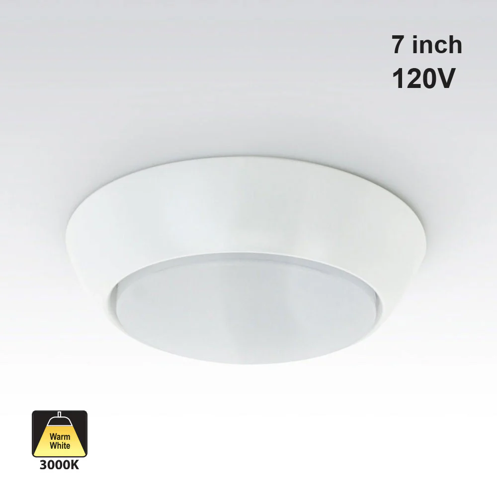 7 inch LED Ceiling Fixture Disk light, 120V 10W 3000K(Warm White)