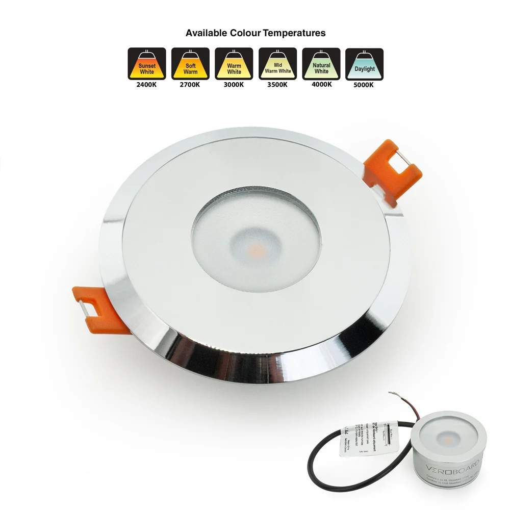 MTR-7C 12V Recessed LED Light Fixture, 2.5 inch Round Chrome - Image 5