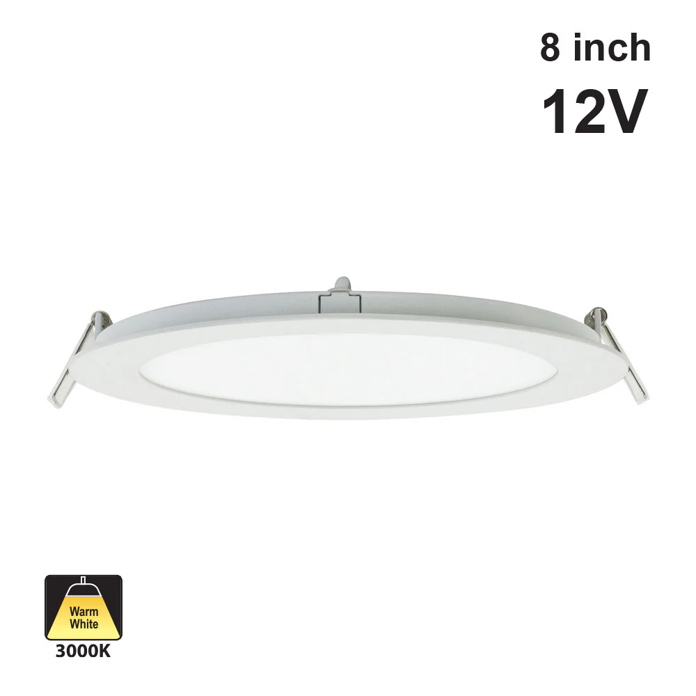 8 inch Low Voltage Dimmable LED Panel Light PA3C08, 12V 18W 3000K(Warm White)
