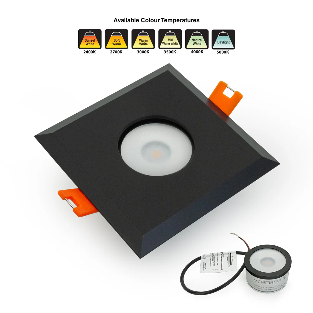 MTR-9B 12V Recessed LED Light Fixture, 2.5 inch Square Black - Image 5