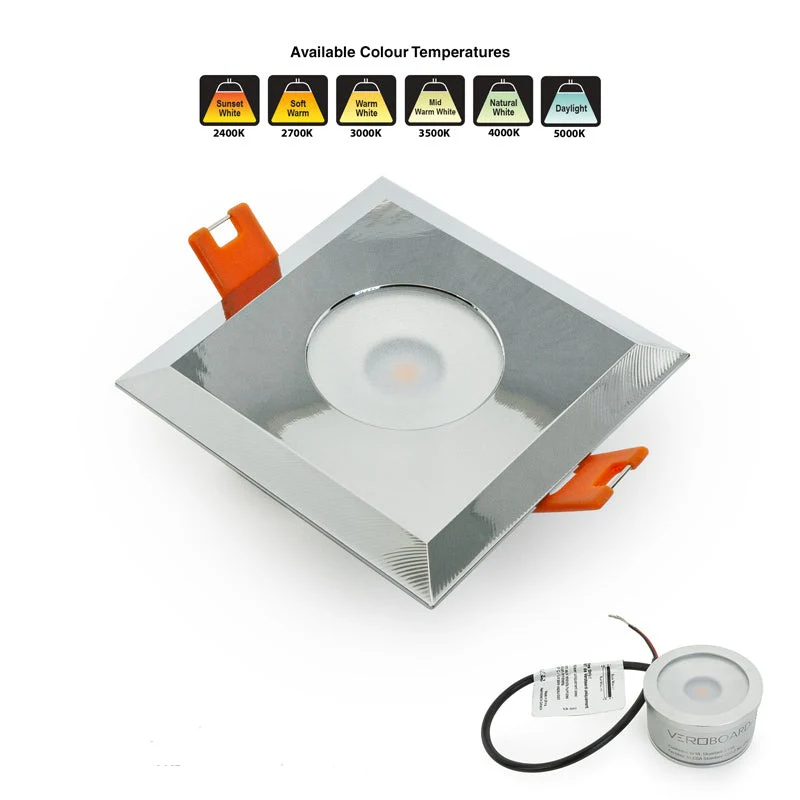 MTR-9C 12V Recessed LED Light Fixture, 2.5 inch Square Chrome - Image 5