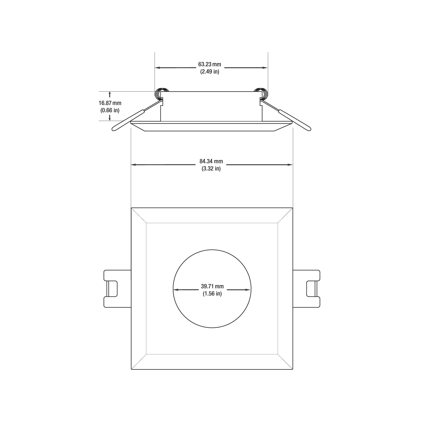 MTR-9W 12V Recessed LED Light Fixture, 2.5 inch Square White - Image 2