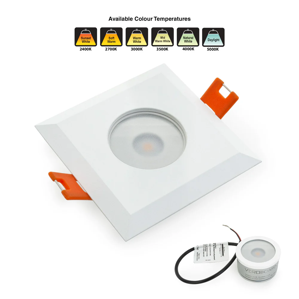 MTR-9W 12V Recessed LED Light Fixture, 2.5 inch Square White - Image 5