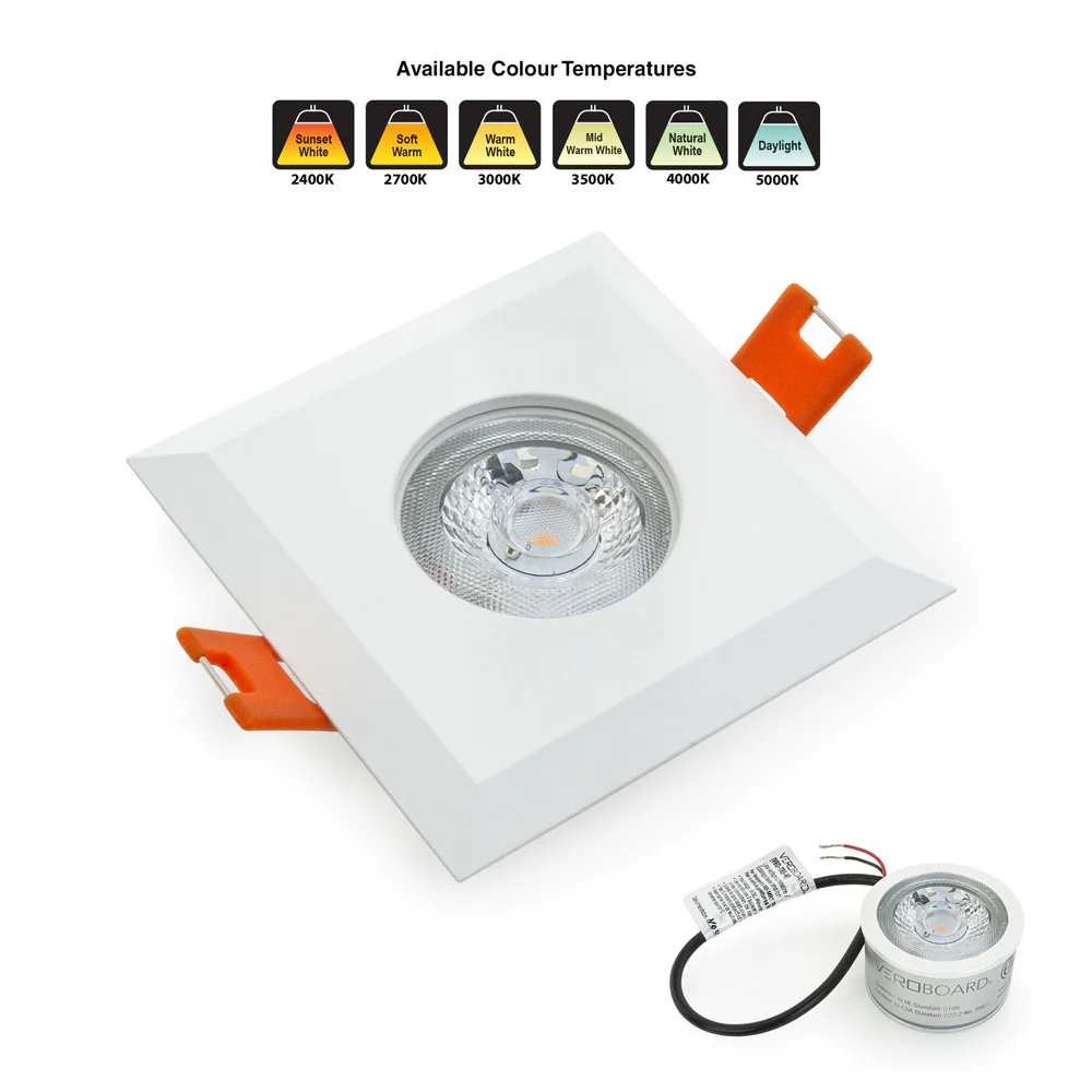 MTR-9W 12V Recessed LED Light Fixture, 2.5 inch Square White - Image 6