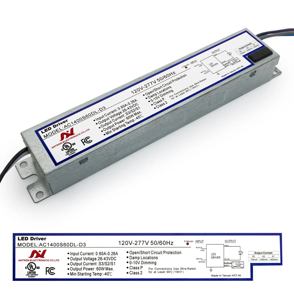 ANTRON AC1400S60DL-D3 Constant Current with Selectable Current 700-1050-1400mA 26-43V 60W - Image 3