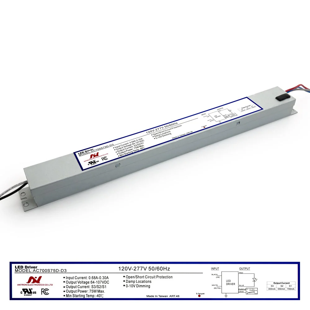 ANTRON AC700S75D-D3 Constant Current with Selectable Current 350-550-700mA 64-107V 75W - Image 3