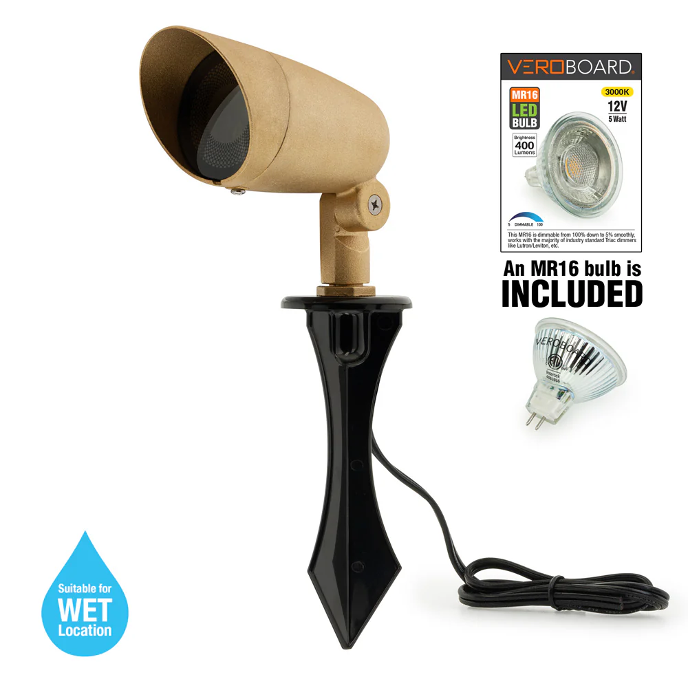 Brass Landscape Spot Light Type 1 Small, 12V 3W 3000K(Warm White) - Image 3