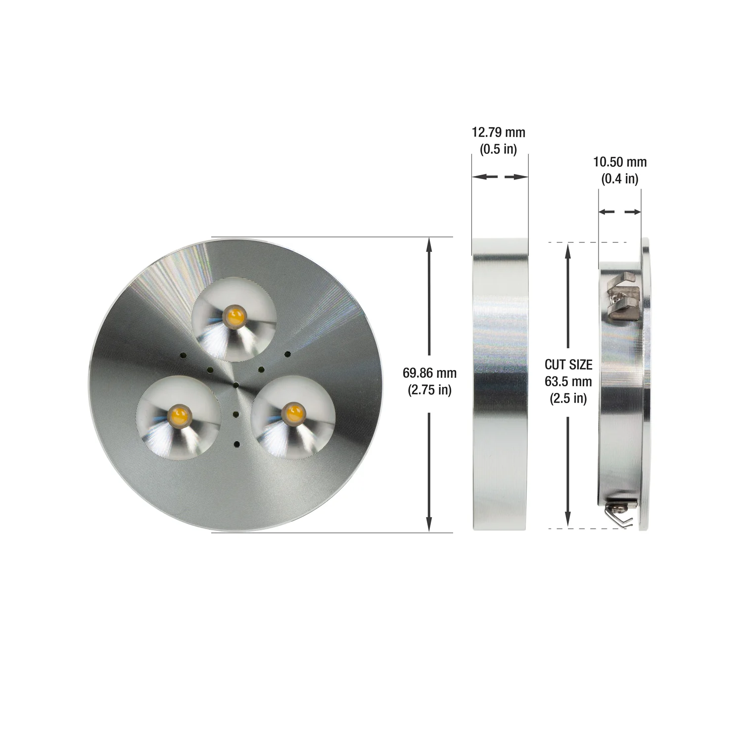 RD15 Round Cabinet Light 12V 3W Silver Grey CCT(3K, 4K) - Image 2