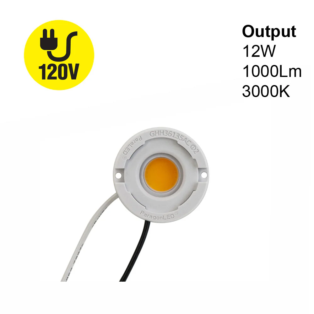 CDHT-42-30135-120V-30-G11 COB Paragon LED Module with GHH36135AC LED Holder, 120V 12W 3000K(Warm White)