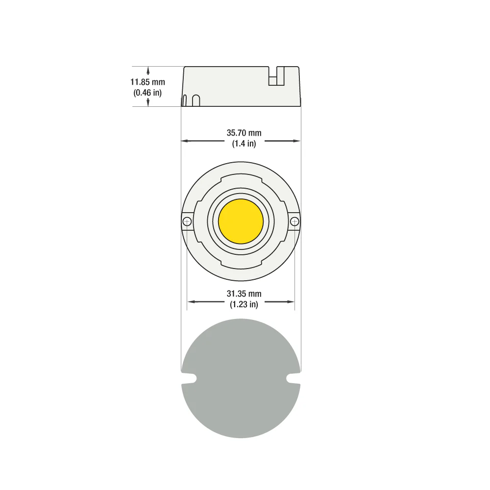 CDHT-42-30135-120V-30-G11 COB Paragon LED Module with GHH36135AC LED Holder, 120V 12W 3000K(Warm White) - Image 2