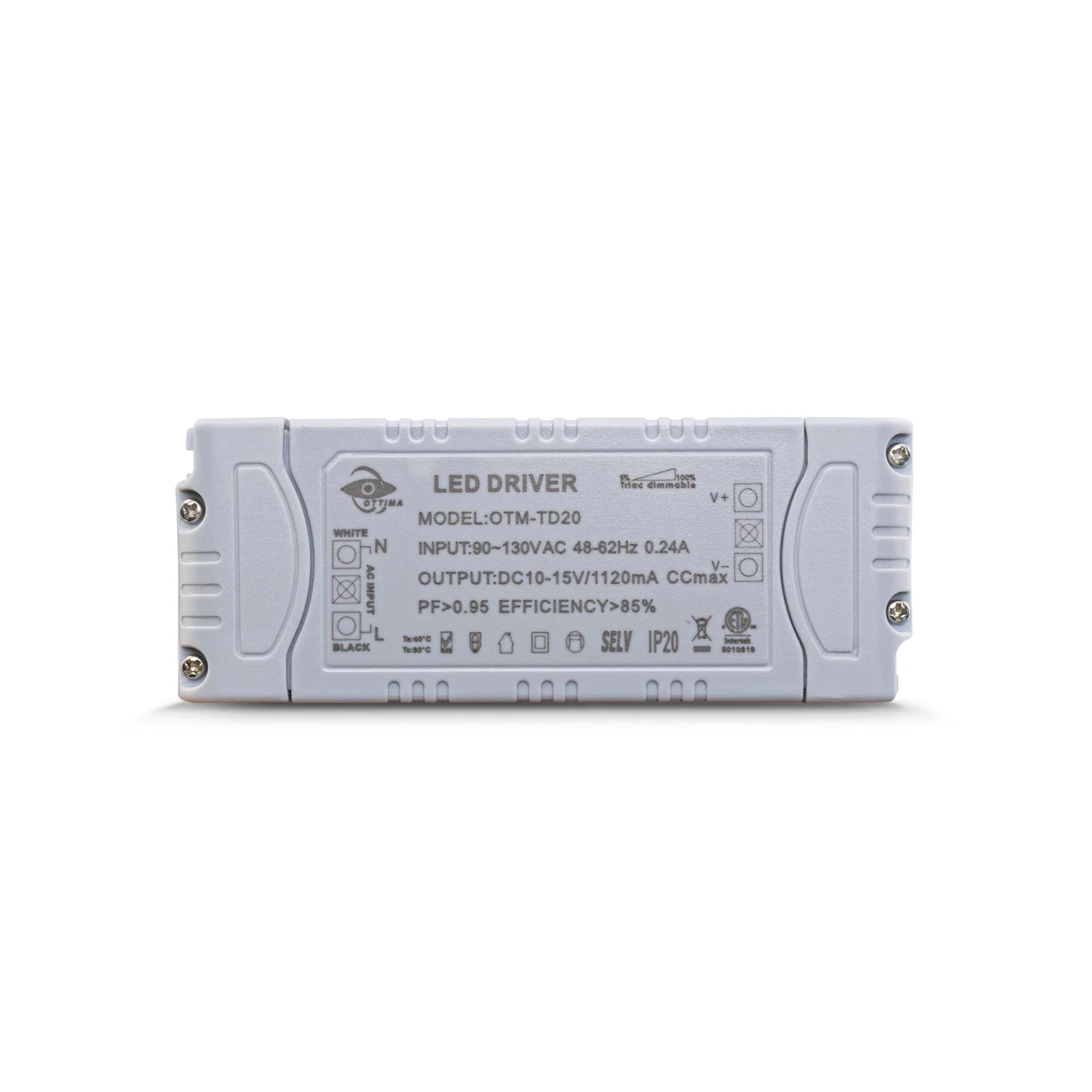 OTTIMA OTM-TD20 Constant Current Triac Dimming LED Driver, 1120mA 10-15V 16.8W - Image 3