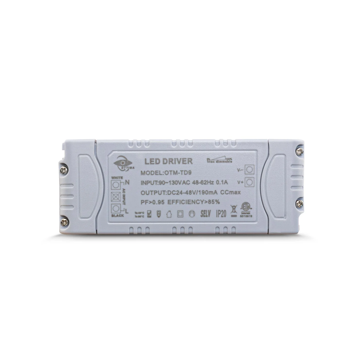 OTTIMA OTM-TD9 Constant Current Triac Dimming LED Driver, 190mA 24-48V 9W - Image 3