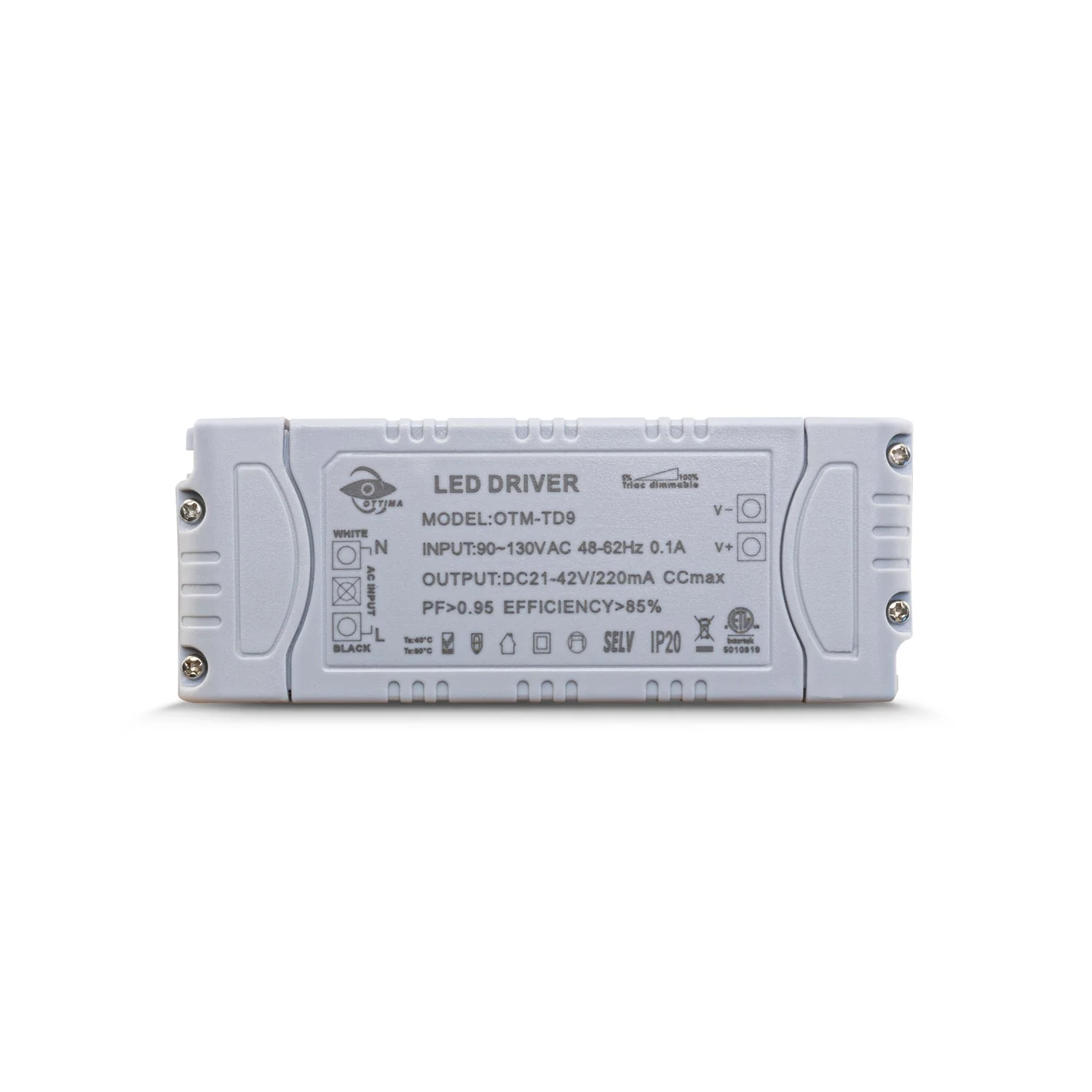 OTTIMA OTM-TD9 Constant Current Triac Dimming LED Driver, 220mA 21-42V 9W - Image 3