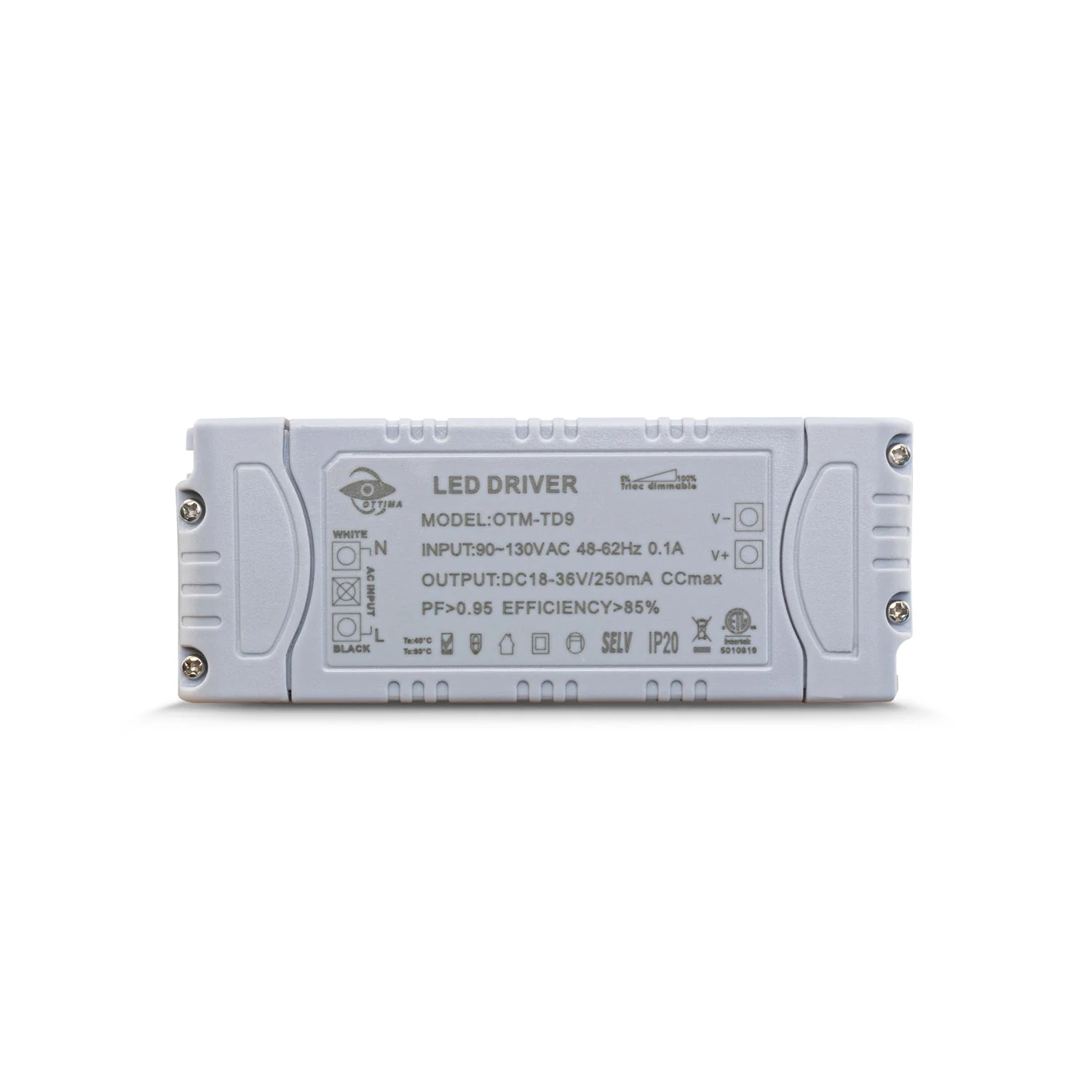 OTTIMA OTM-TD9 Constant Current Triac Dimming LED Driver, 250mA 18-36V 9W - Image 3