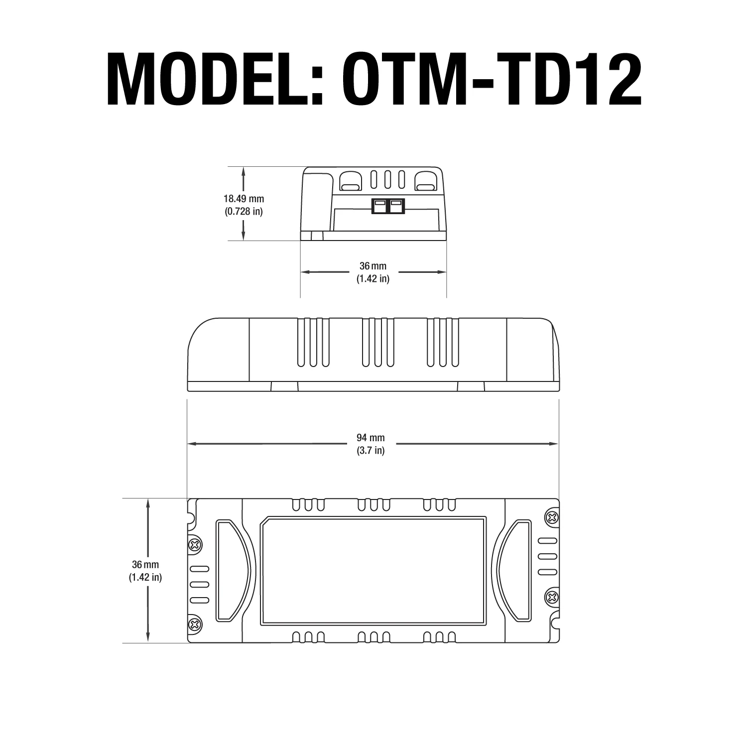 OTTIMA OTM-TD12 Constant Current Triac Dimming LED Driver, 350mA 24-36V 12W - Image 2