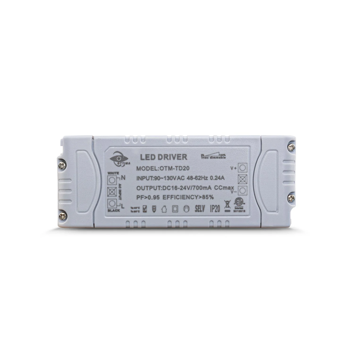 OTTIMA OTM-TD20 Constant Current Triac Dimming LED Driver, 700mA 16-24V 16.8W - Image 3