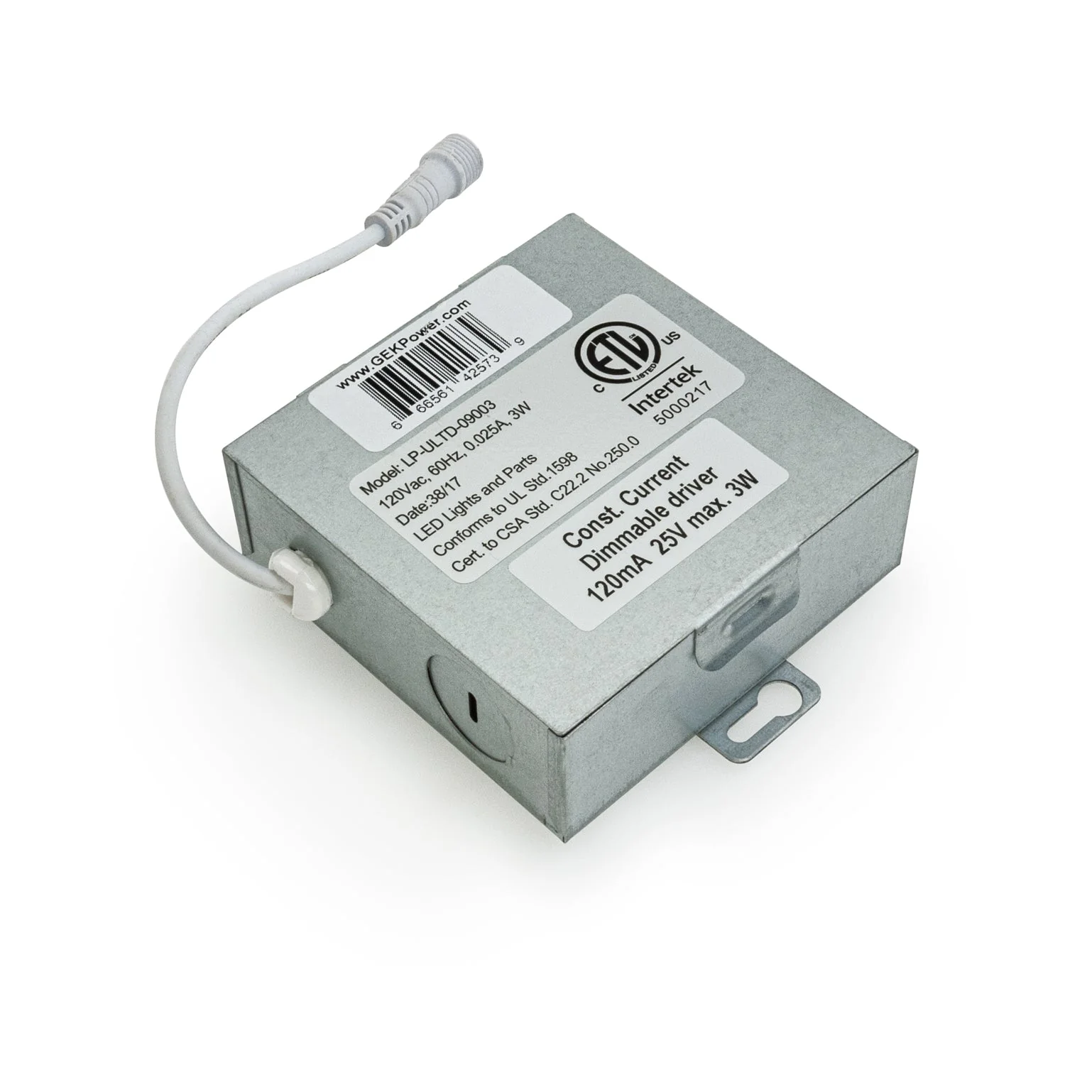 LP-ULTD-09003 Constant Current LED Junction Box Driver, 120mA 25V 3W - Image 3