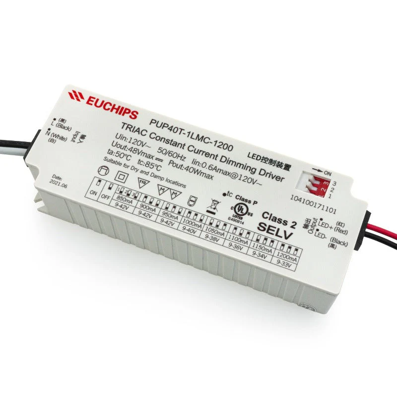 Selectable Constant Current 40W LED Driver Triac Dim PUP40T-1LMC-1200 , 120VAC 850 to 1200mA - Image 4