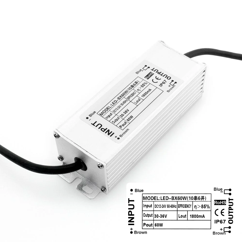 BX60W Non-Dimmable Constant Current LED Driver 12-24V 60W 1800mA - Image 3