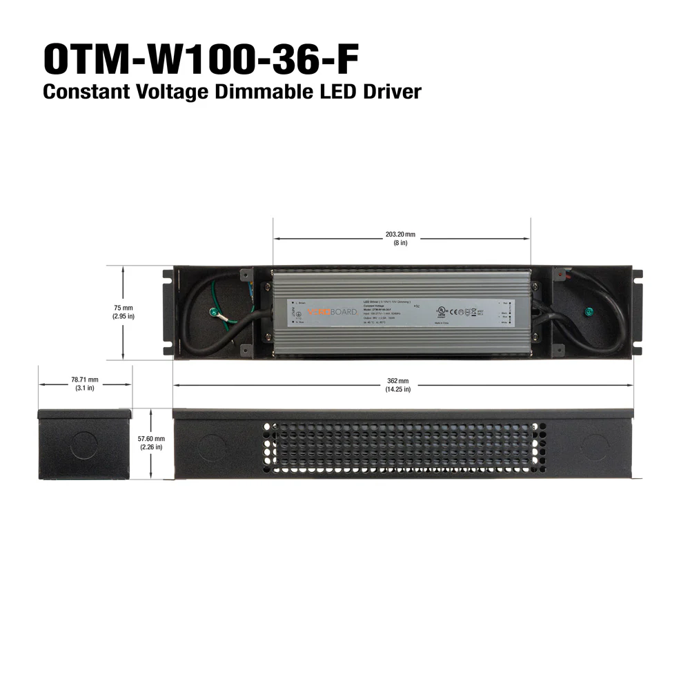 OTM-W100-36F 0-10V Dimming Constant Voltage LED Driver 36V 100W - Image 2