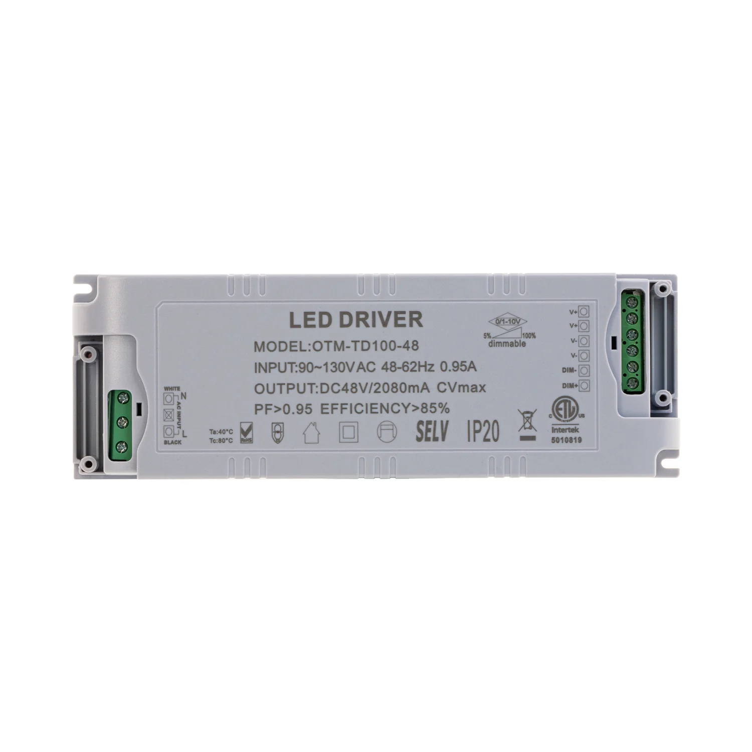 OTM-TD100-48 Constant Voltage LED Driver, 0-10V Dimmable LED Driver 48V 100W - Image 4