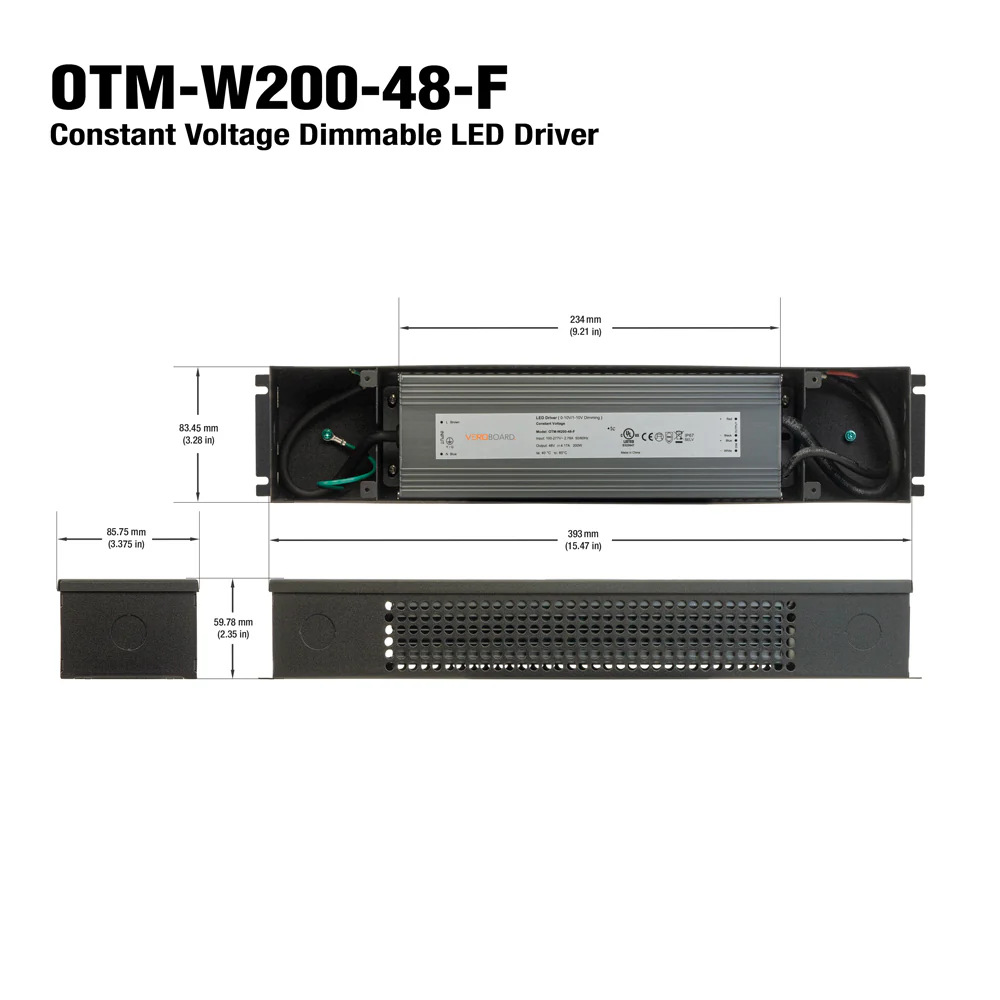 OTM-W200-48-F Constant Voltage 0-10V Dimmable LED Driver 48V 200W - Image 2