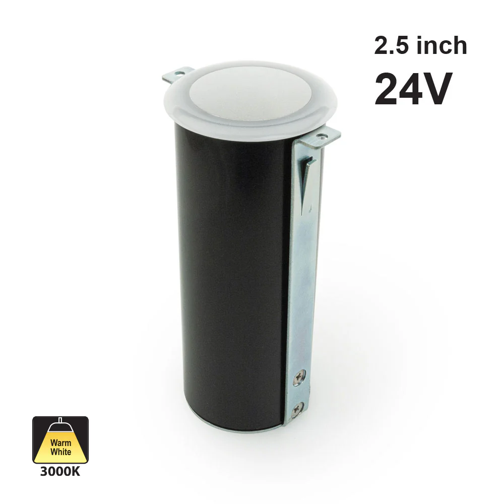 D1BO0136 Round Recessed Inground and Wall light, 24V 2.6W 3000K(Warm White)