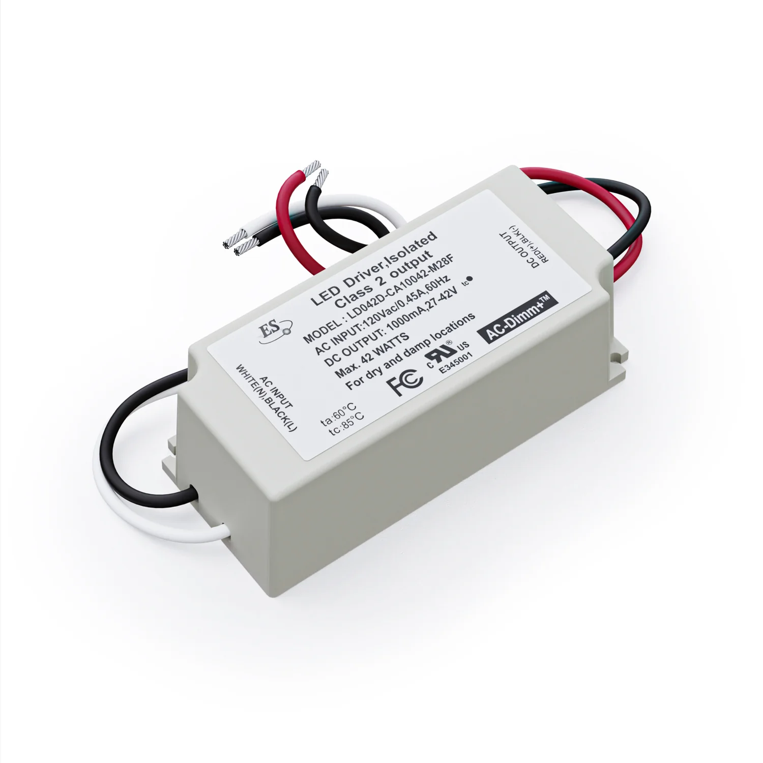 ES LD042D-CA10042-M28F Constant Current LED Driver, 1000mA 27-42V 42W - Image 3