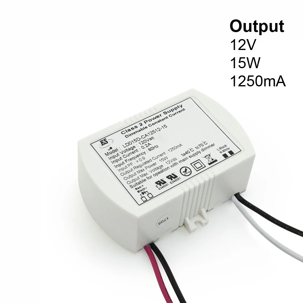 ES CC 1250ma 12V Max 15W Max LD015D-CA12512-15