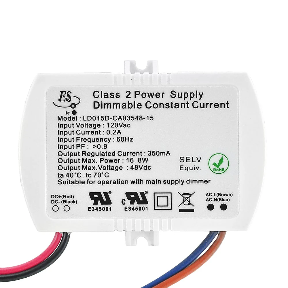 ES LD015D-CA03548-15 Constant Current LED Driver, 350mA 48V 16.8W max - Image 3