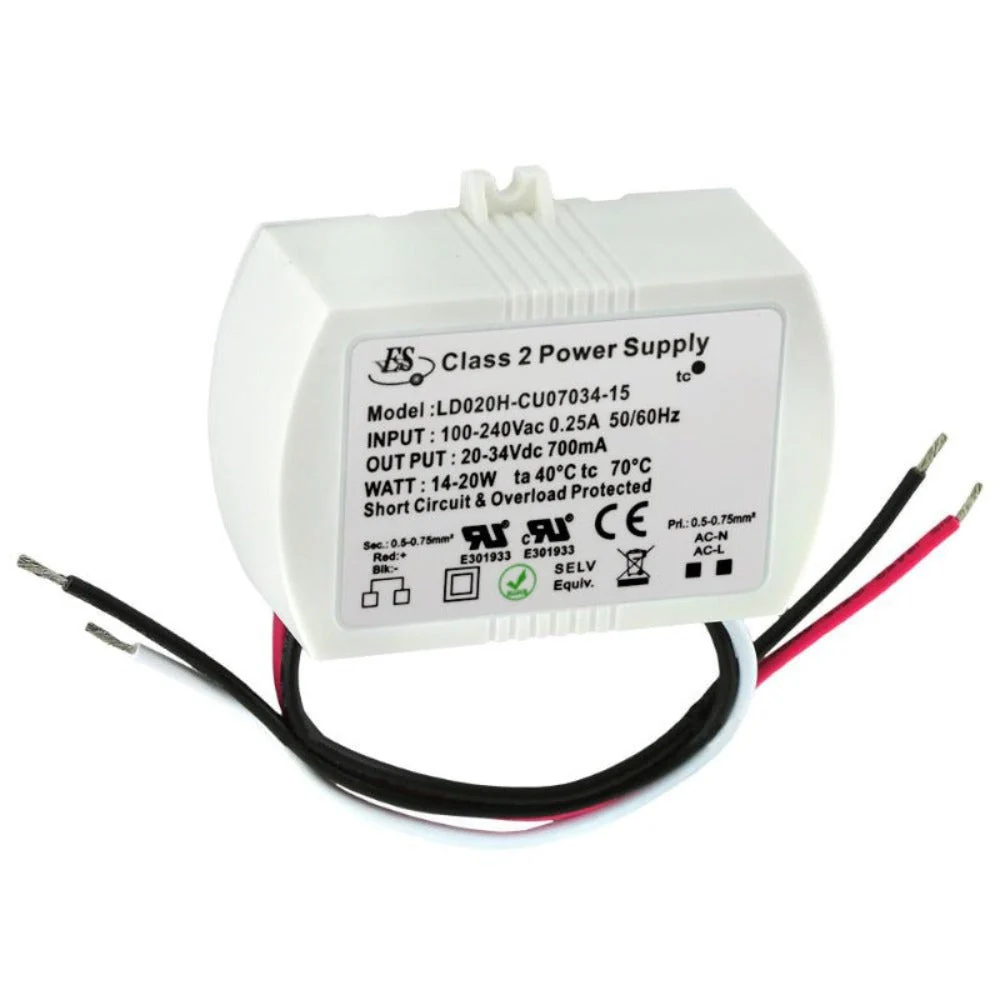 ES LD020H-CU07034-15 Constant Current LED Driver, 700mA 20-34V 14-20W max - Image 3