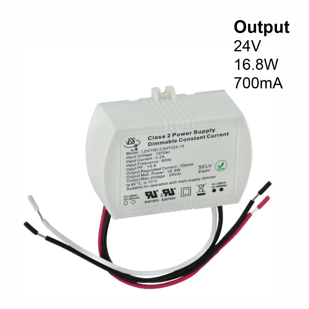 ES LD015D-CA07024-15 Constant Current LED Driver, 700mA 24V 16.8W max