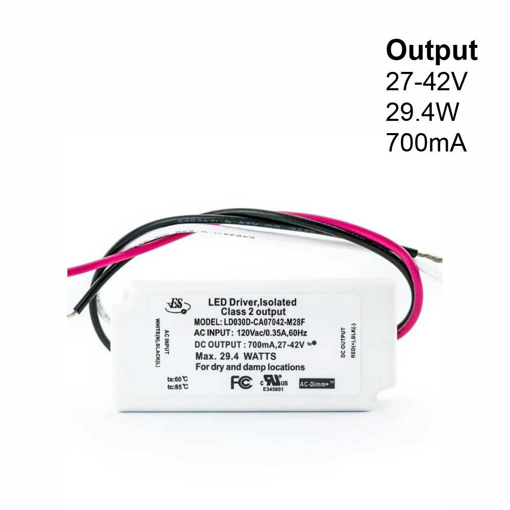 ES LD030D-CA07042-M28F Constant Current LED Driver, 700mA 27-42V 30W max