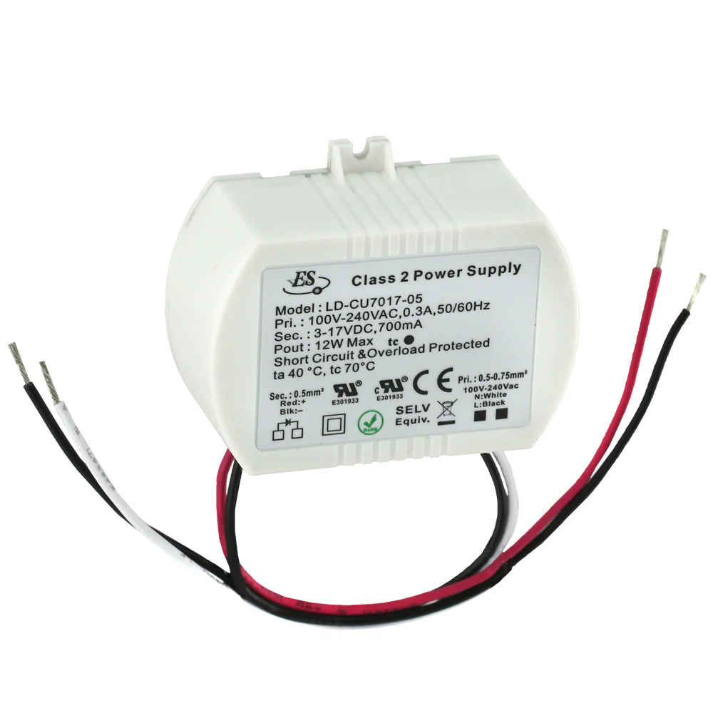 ES LD-CU7017-05 Non-Dimmable Constant Current LED Driver, 700mA 3-17V 12W - Image 3