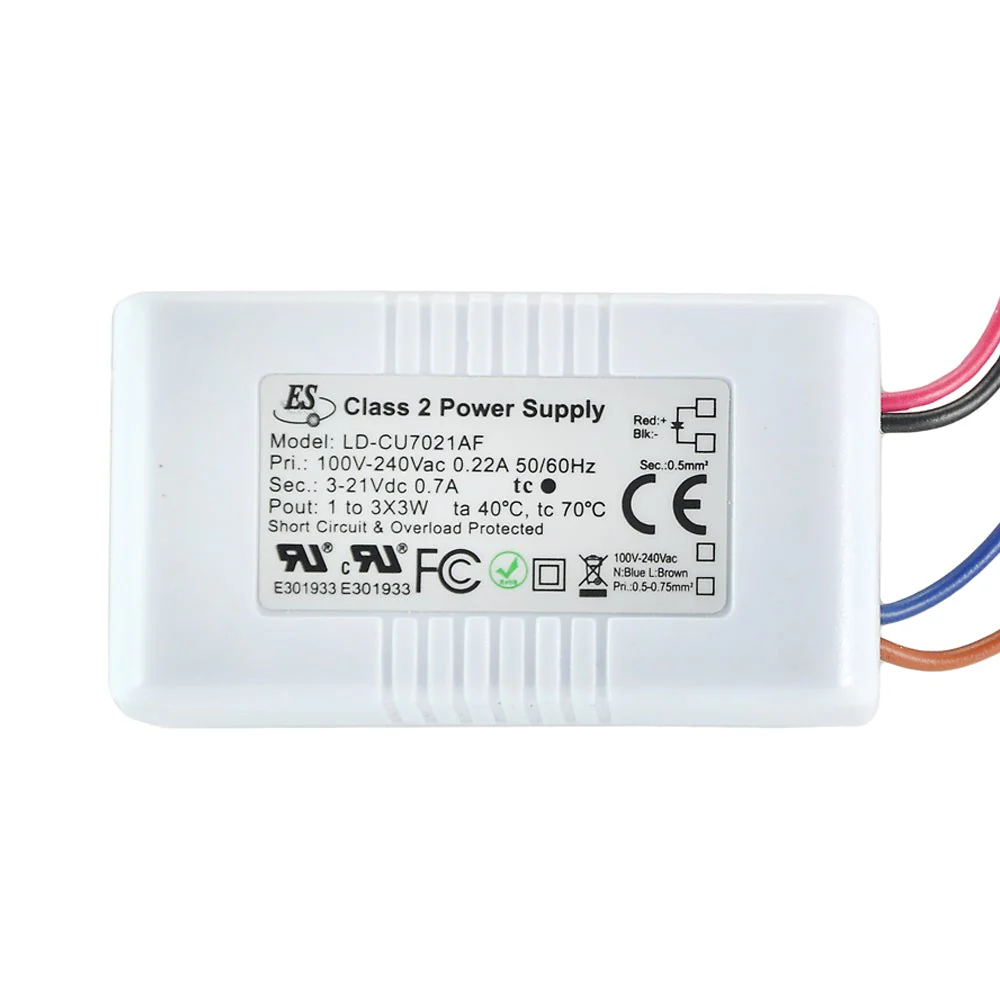 ES LD-CU7021AF Non-Dimmable Constant Current LED Driver, 700mA 3-21V 1-3X3W - Image 3