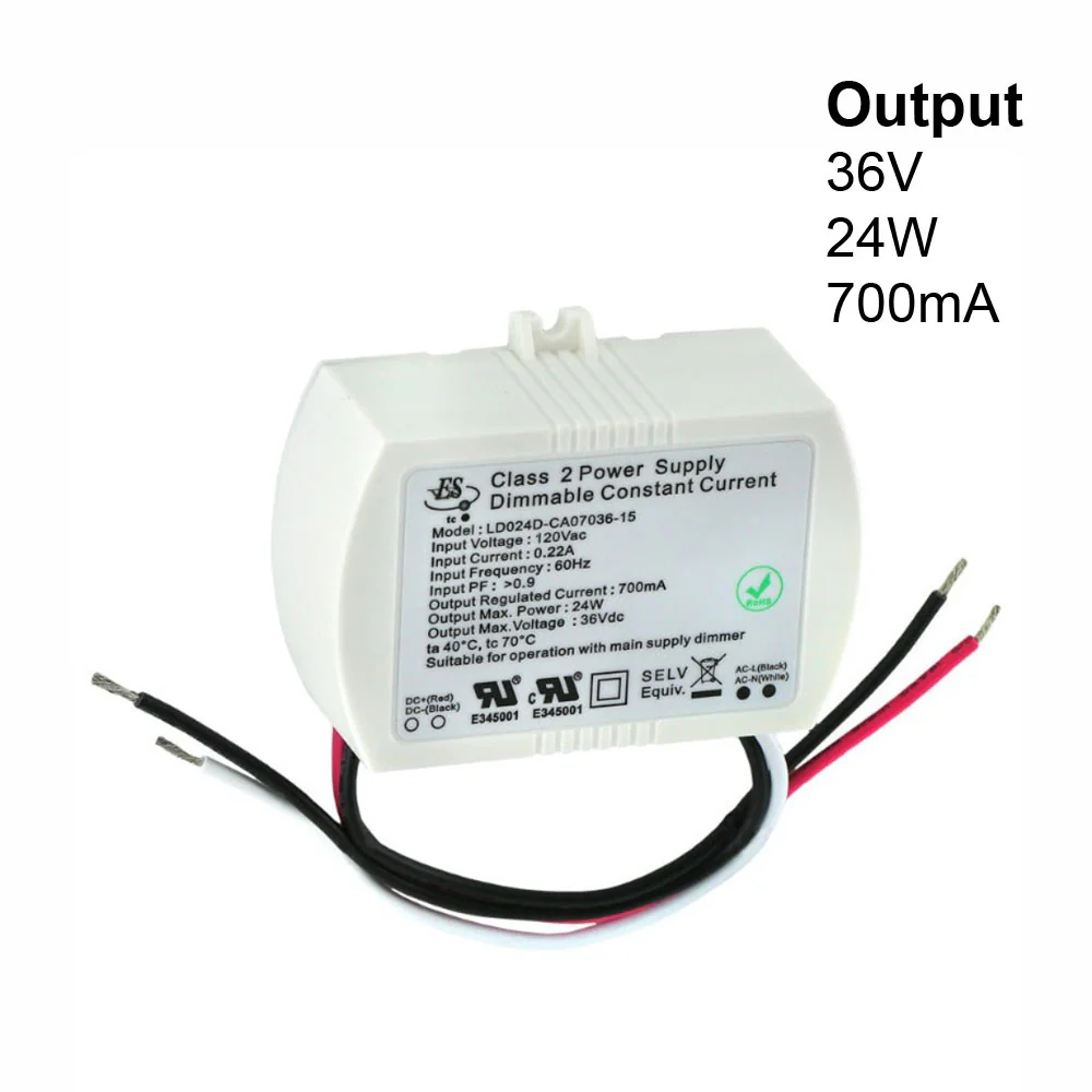 ES LD024D-CA07036-15 Constant Current LED Driver, 700mA 36V 24W
