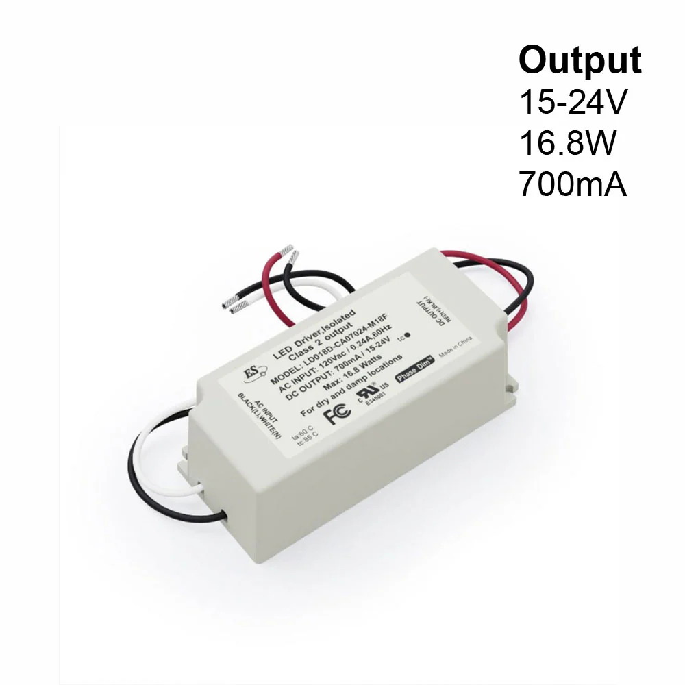 ES LD018D-CU07024-M18F Constant Current LED Driver, 700mA 15-24V 16.8W