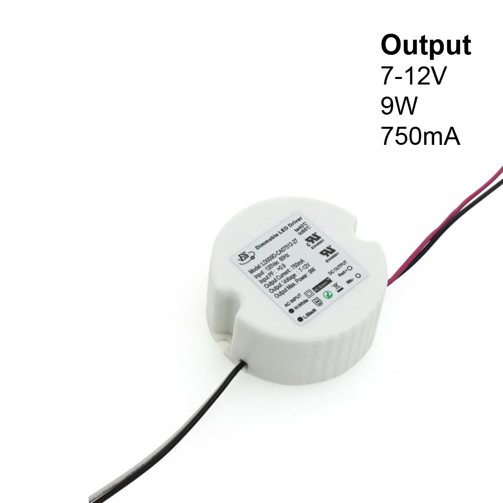 ES LD009D-CA07512-27 Constant Current LED Driver, 750mA 7-12V 9W max