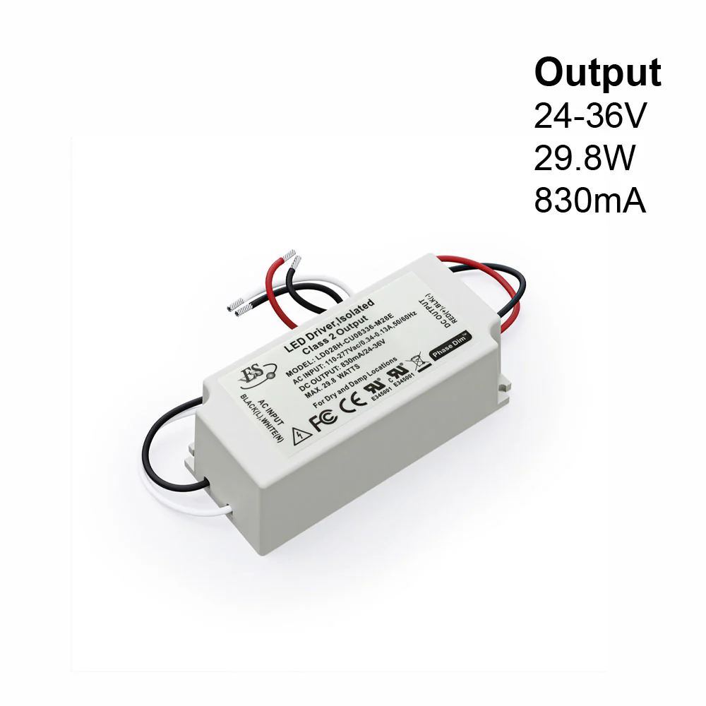 ES LD028H-CU08336-M28E Constant Current LED Driver, 830mA 24-36V 29.8W max