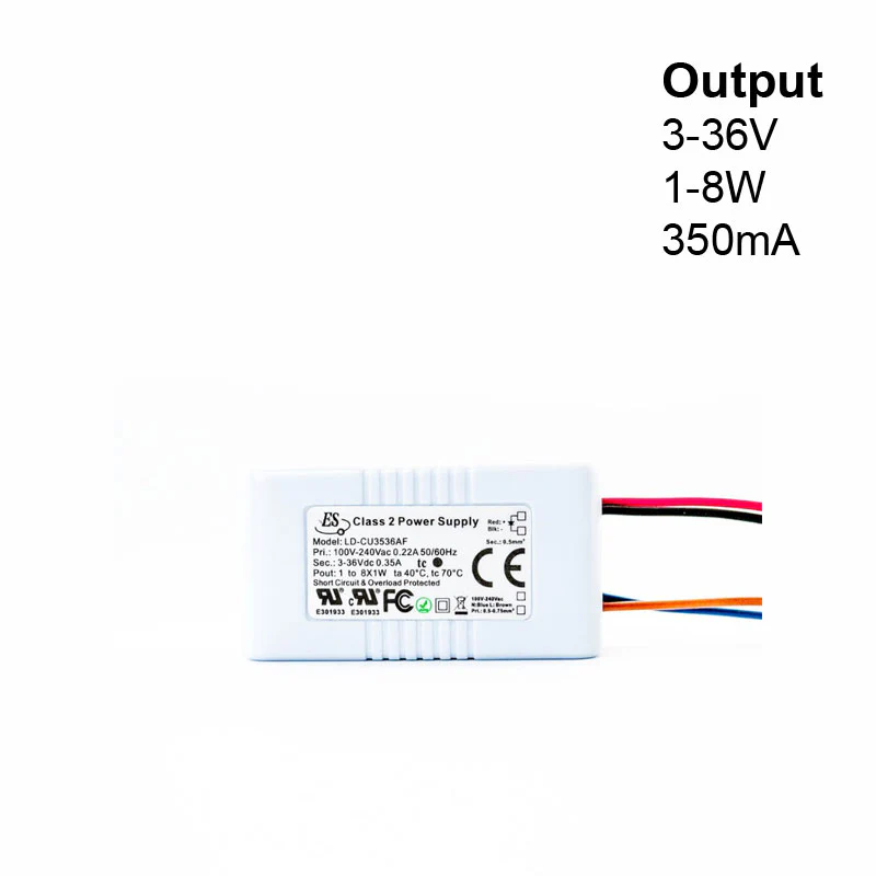 ES LD-CU3536AF Non-Dimmable Constant Current LED Driver, 350mA 3-36V 1-8W