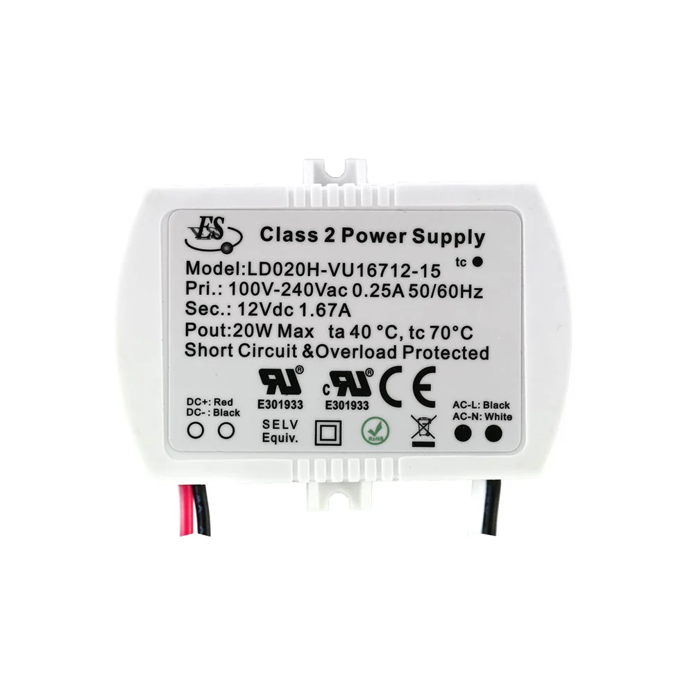 ES LD020H-VU16712-15 Constant Voltage LED Driver 12V 20W 1670mA - Image 3