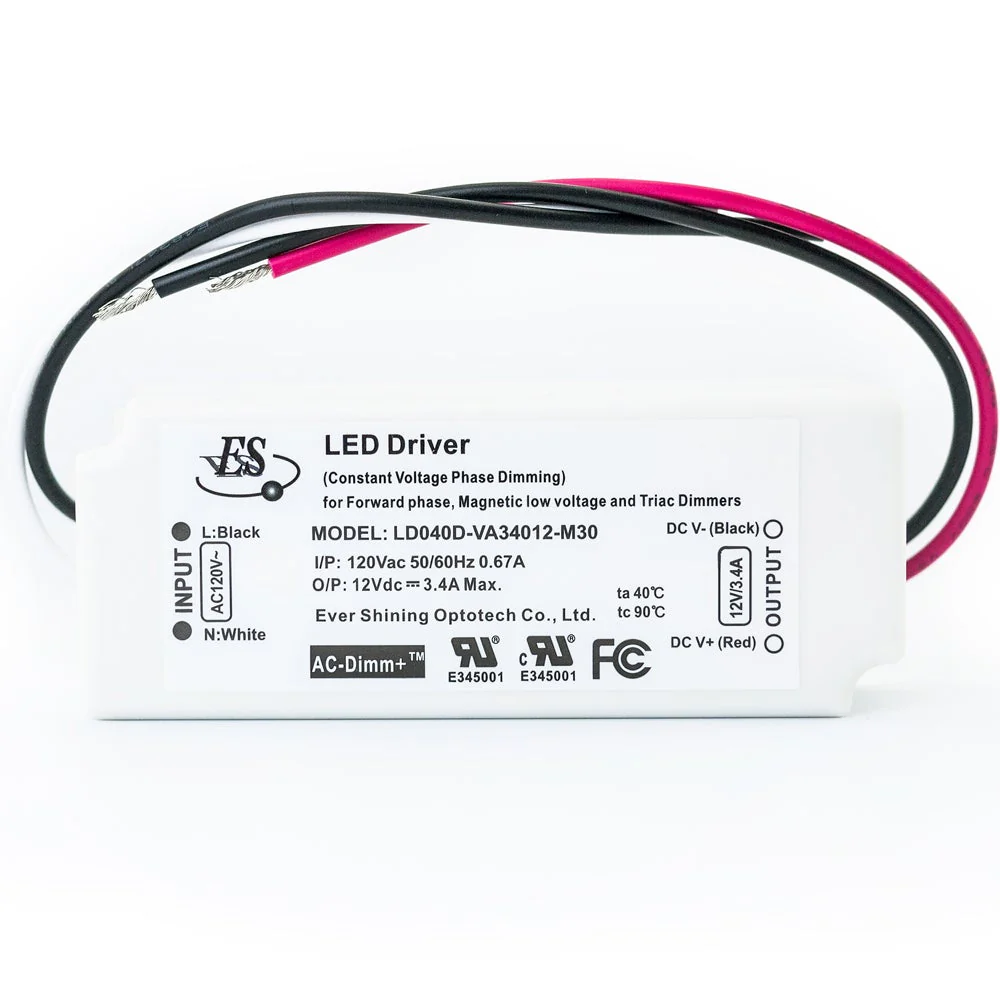 ES LD040D-VA34012-M30 Constant Voltage LED Driver, 12V 3.4A 40W - Image 3