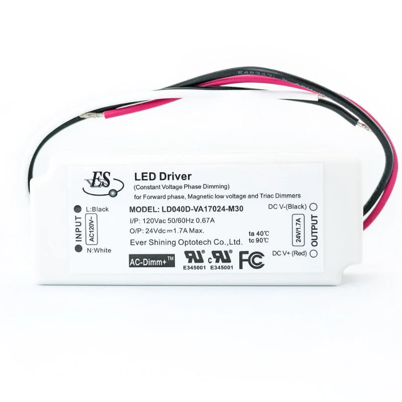 ES LD040D-VA17024-M30 Triac Dimmable Constant Voltage LED Driver, 24V 1.7A 40W - Image 3