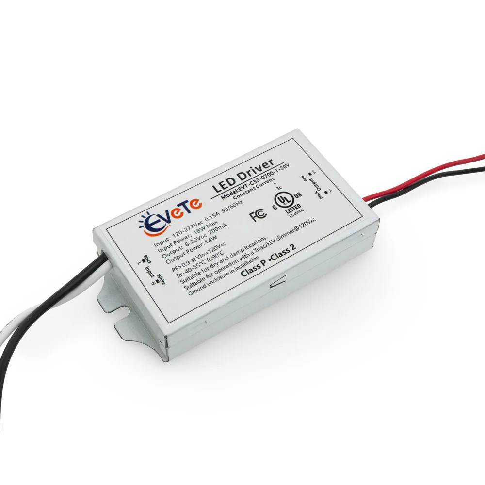 EVT-C33-0700-T-20V Constant Current Triac Dimming LED Driver, 700mA 6-20V 14W - Image 4