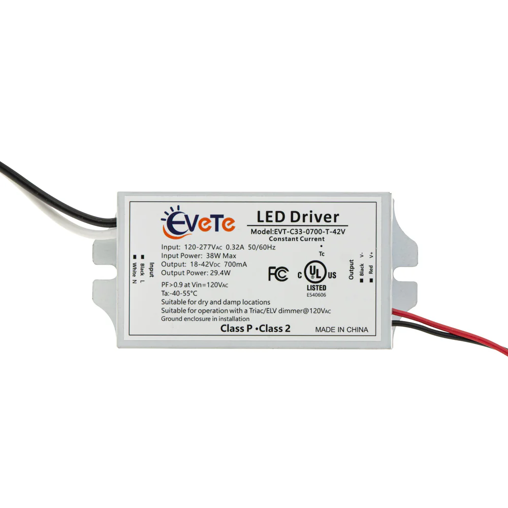 EVT-C33-0700-T-42V Constant Current Triac Dimming LED Driver, 700mA 18-42V 29.4W - Image 4