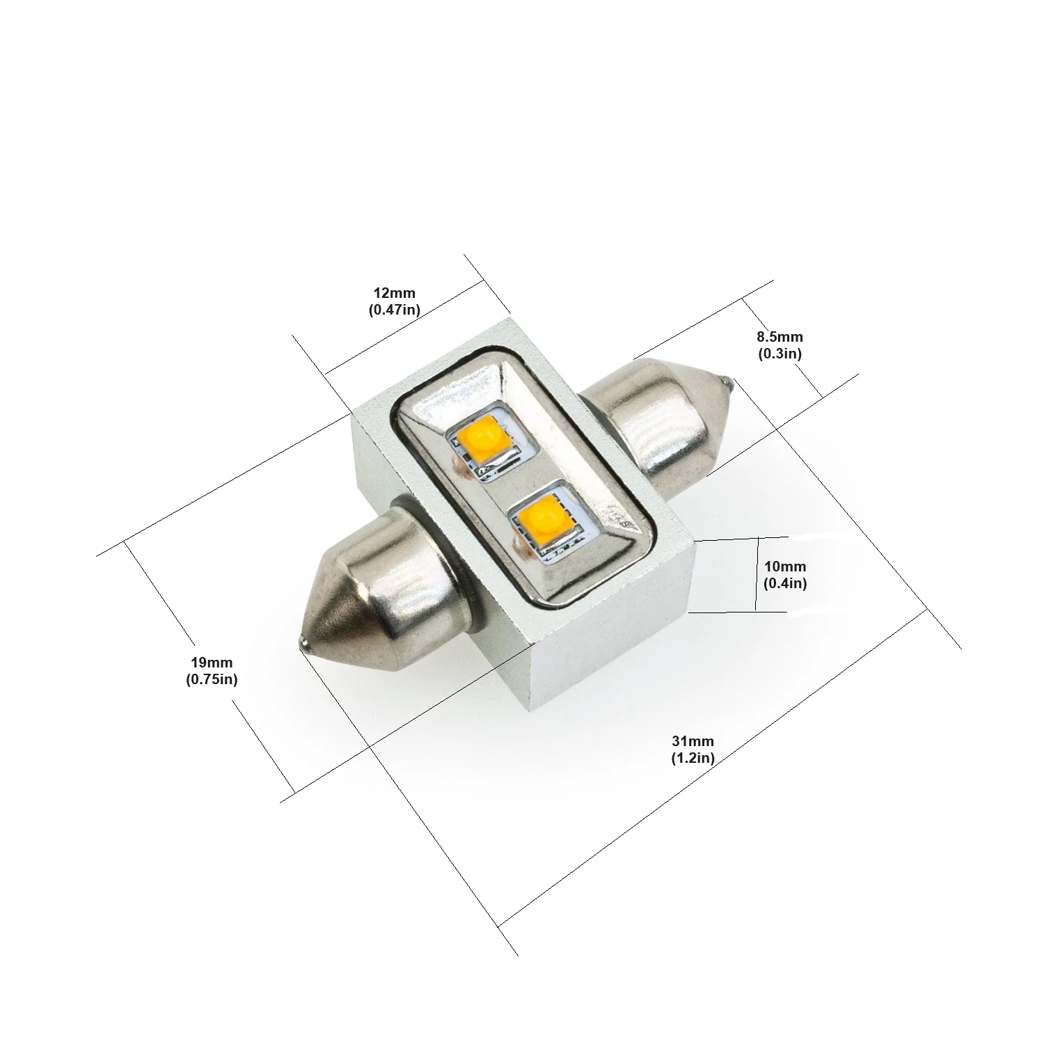 Festoon LED Bulb, 9-30V 1.2W 3000K(Warm White) - Image 2